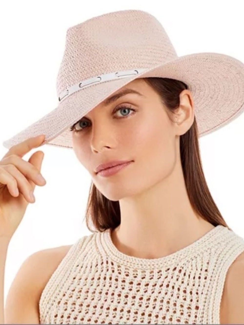 Rag & Bone Lexie packable wide brim fedora in blush SZ L